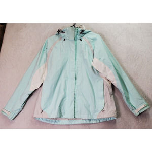 Henri Lloyd Sailing Jacket Women Medium Light Blue Mesh Lined Hooded Full Zipper